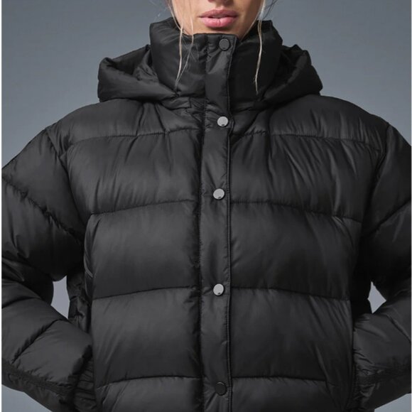ALO Aspen Love Puffer Jacket Black - L - Picture 3 of 6